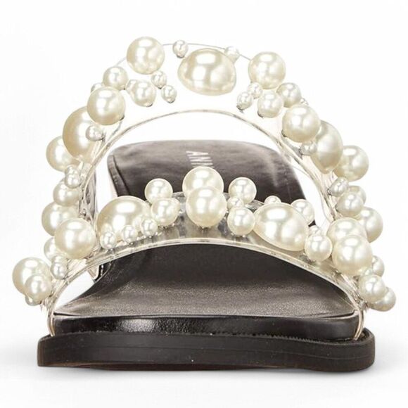 Anne Klein Women S Bessy Sandals Clear-Cork and Black Sophistication - Picture 7 of 7